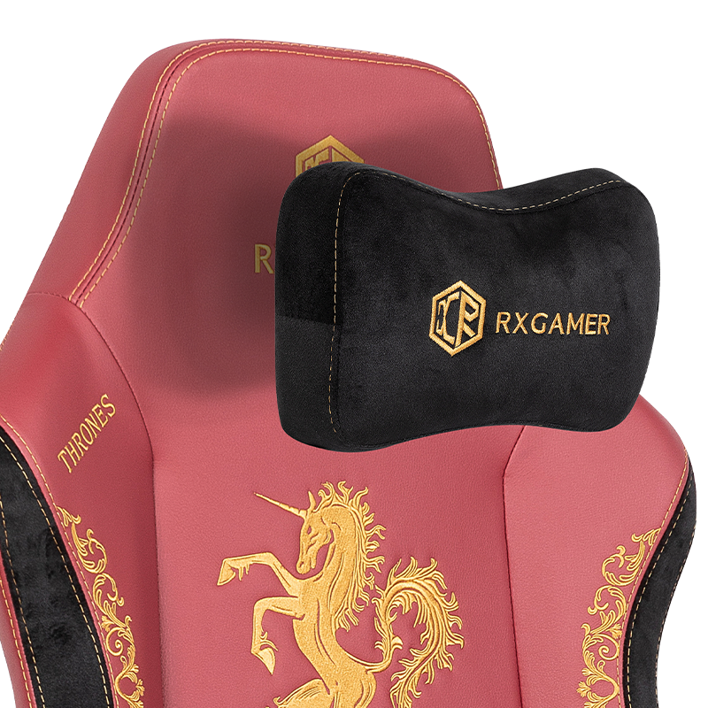 RXGAMER RX-2061 酒红色PU复棉4D扶手独角兽电竞椅