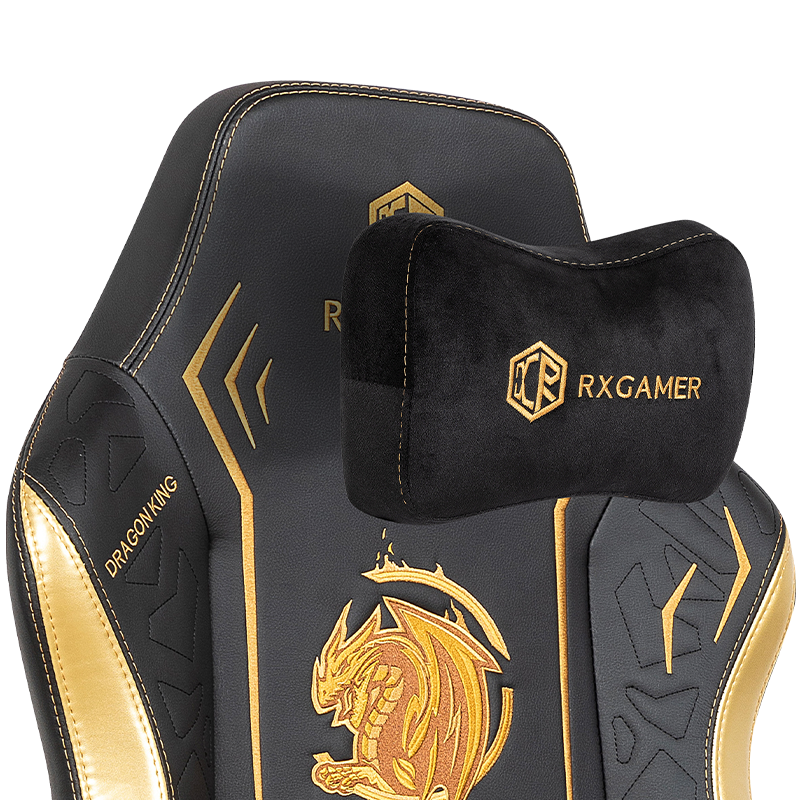 RXGAMER RX-2061 龙纹刺绣磁吸头枕可躺电竞椅