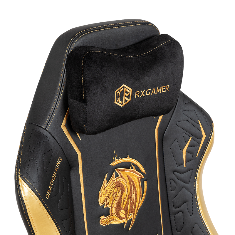 RXGAMER RX-2061 龙纹刺绣磁吸头枕可躺电竞椅